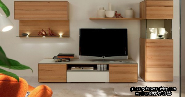 Gợi ý cách trang trí phòng khách với kệ gỗ thông minh5