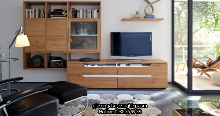 Gợi ý cách trang trí phòng khách với kệ gỗ thông minh6