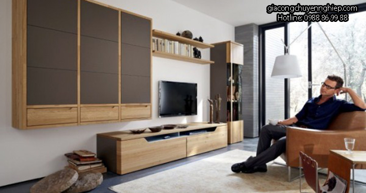 Gợi ý cách trang trí phòng khách với kệ gỗ thông minh9