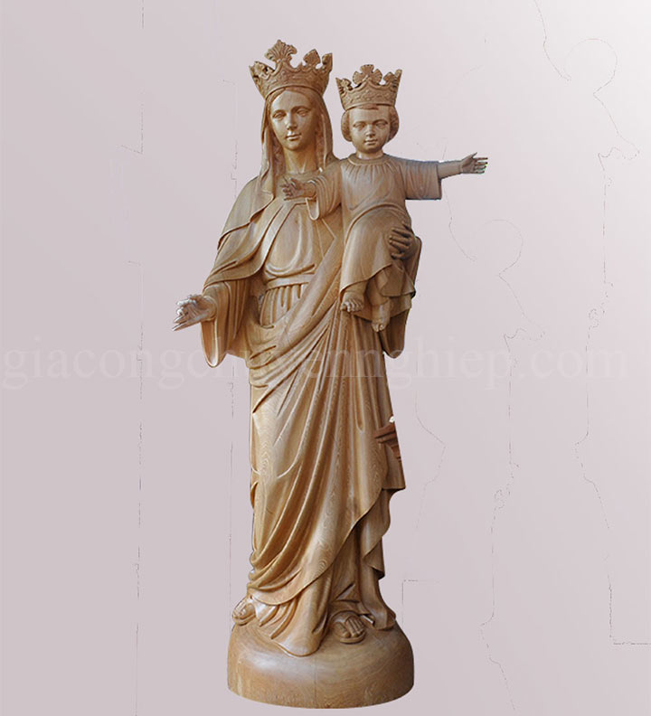 Điêu khắc tượng gỗ công giáo: tượng chúa, đức mẹ, thánh giuse,...-06