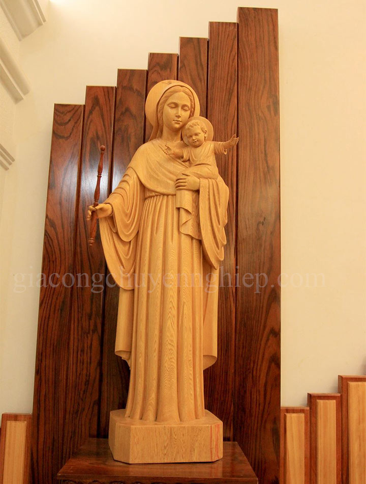 Điêu khắc tượng gỗ công giáo: tượng chúa, đức mẹ, thánh giuse,...-09