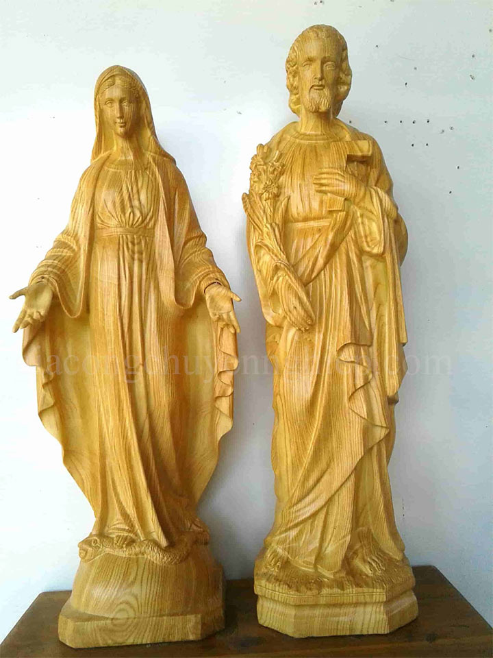 Điêu khắc tượng gỗ công giáo: tượng chúa, đức mẹ, thánh giuse,...-11