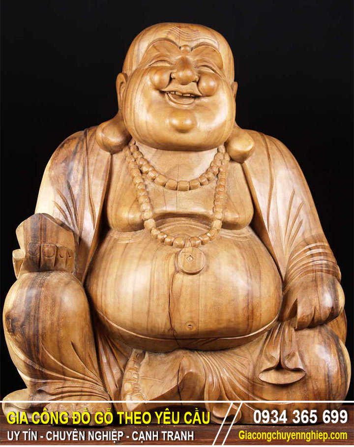 Tượng Phật Di Lặc Gỗ - Đồ gỗ mỹ nghệ phong thủy-00