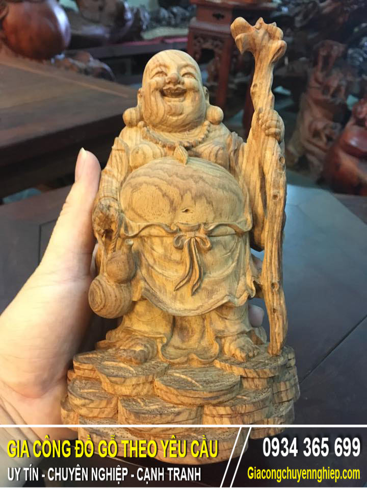 Tượng Phật Di Lặc Gỗ - Đồ gỗ mỹ nghệ phong thủy-04