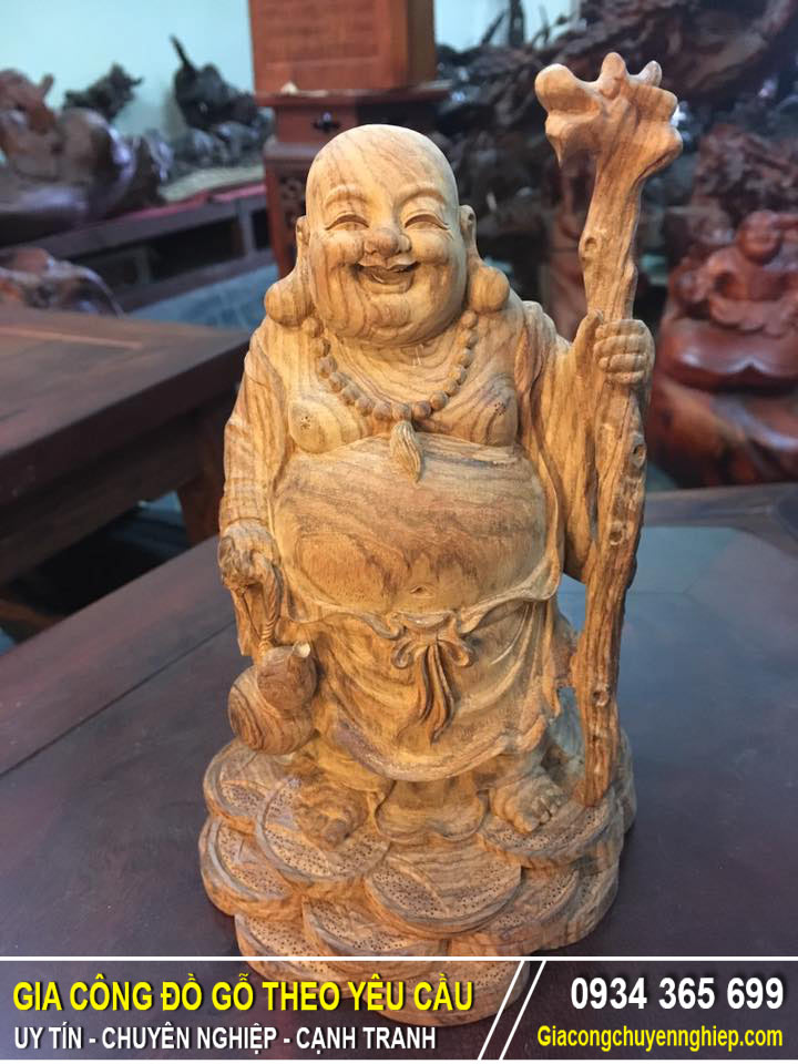 Tượng Phật Di Lặc Gỗ - Đồ gỗ mỹ nghệ phong thủy-06