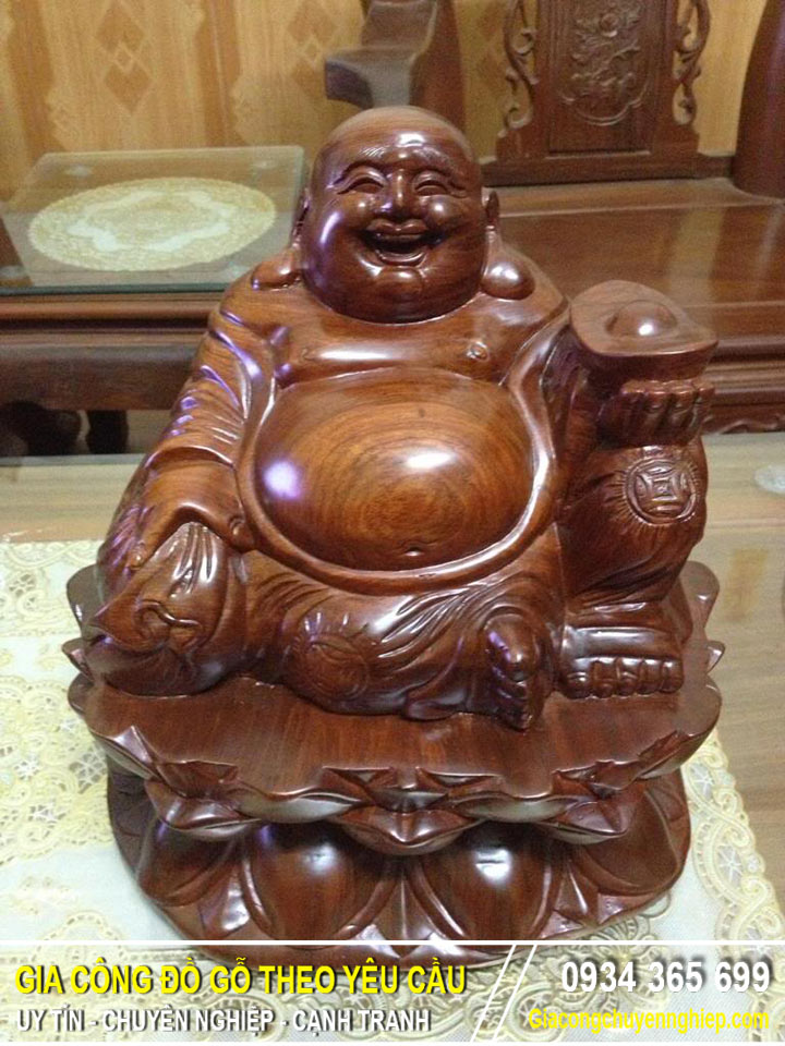 Tượng Phật Di Lặc Gỗ - Đồ gỗ mỹ nghệ phong thủy-07
