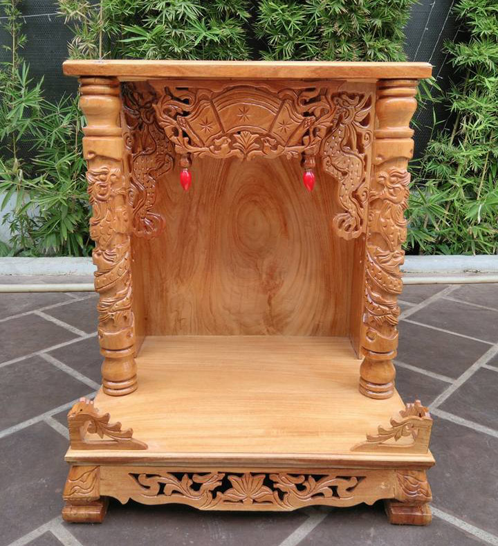 Gia công đục khắc gỗ 4D: Đục trụ rồng bàn thờ Thần Tài – Ông Địa đẹp tinh xảo-11