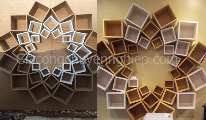 Decor mẫu kệ gỗ trang trí treo tường phòng khách xu hướng HOT 2019.-2