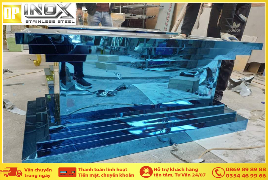 inox màu xanh dương