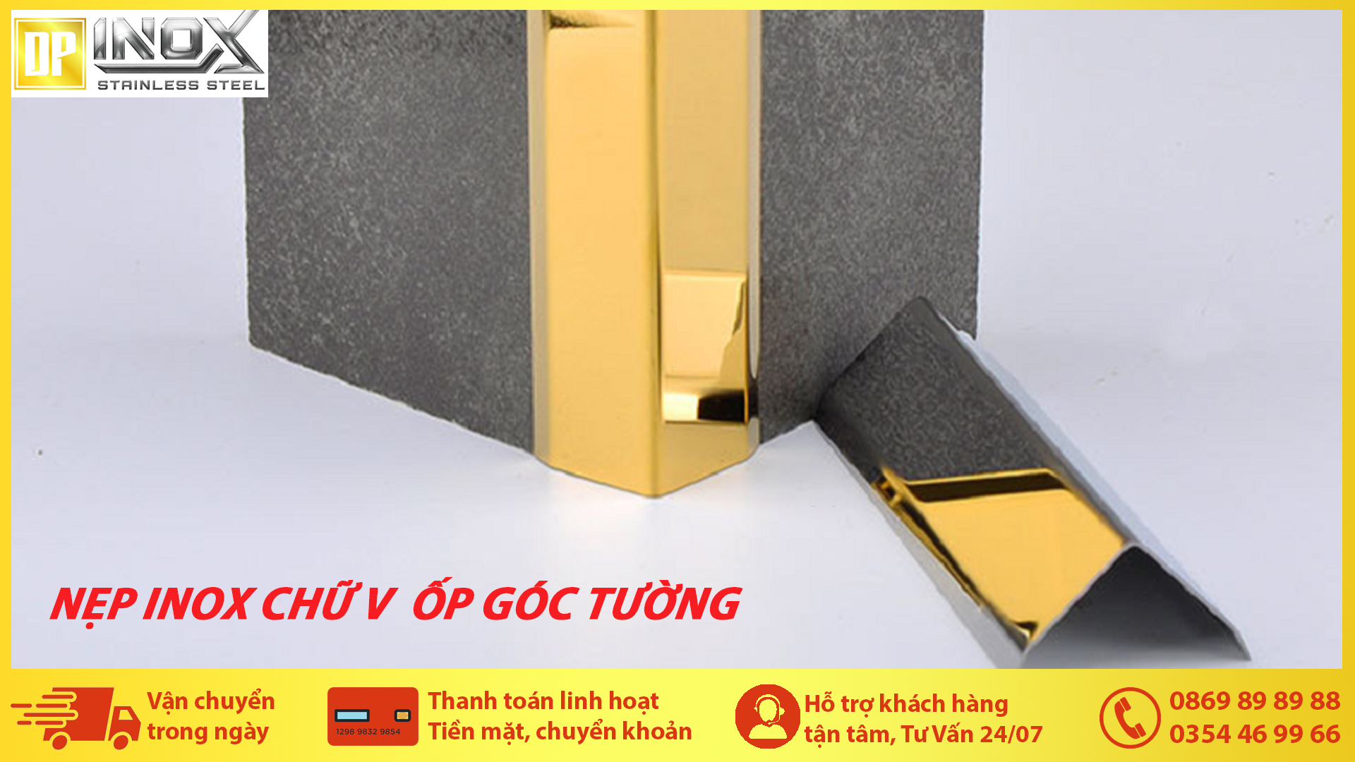 nẹp V inox mạ màu