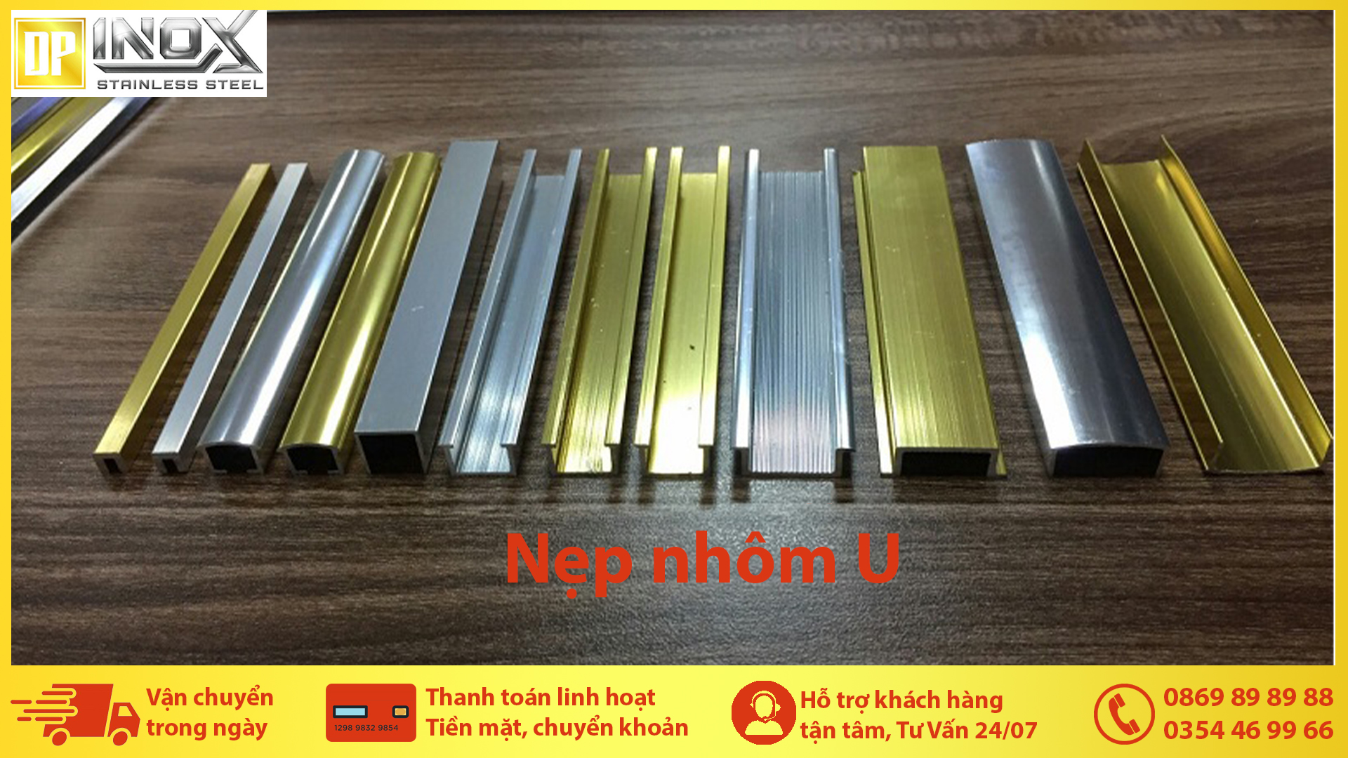 nẹp nhôm trang trí - nẹp inox trang trí